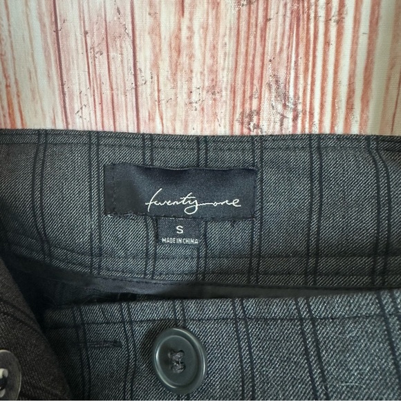 Vintage Y2K Forever 21 Gray Pinstripe Wide Leg Suspender Dress Pants - Picture 13 of 14